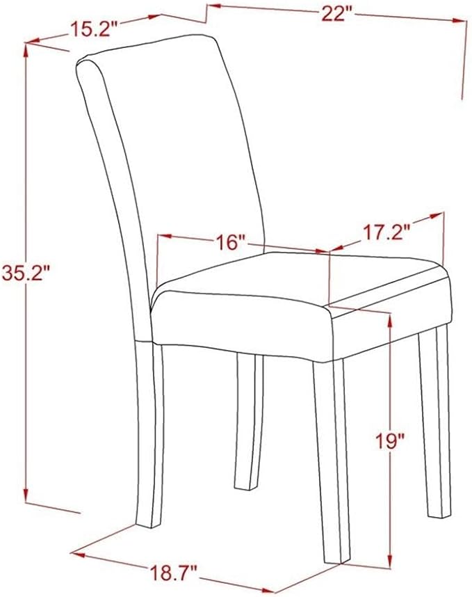 East West Furniture X797AB747-5 5 Piece Dinette Set for 4 Includes a Rectangle Dining Table with X-Legs and 4 Light Sable Linen Fabric Parson Dining Room Chairs, 40x72 Inch, Multi-Color