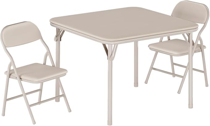 IDEALHOUSE 3 Piece Folding Kids Table and Chairs Set, Children Activity Table and Chairs Set for Dining Room,Daycare,Classrooms