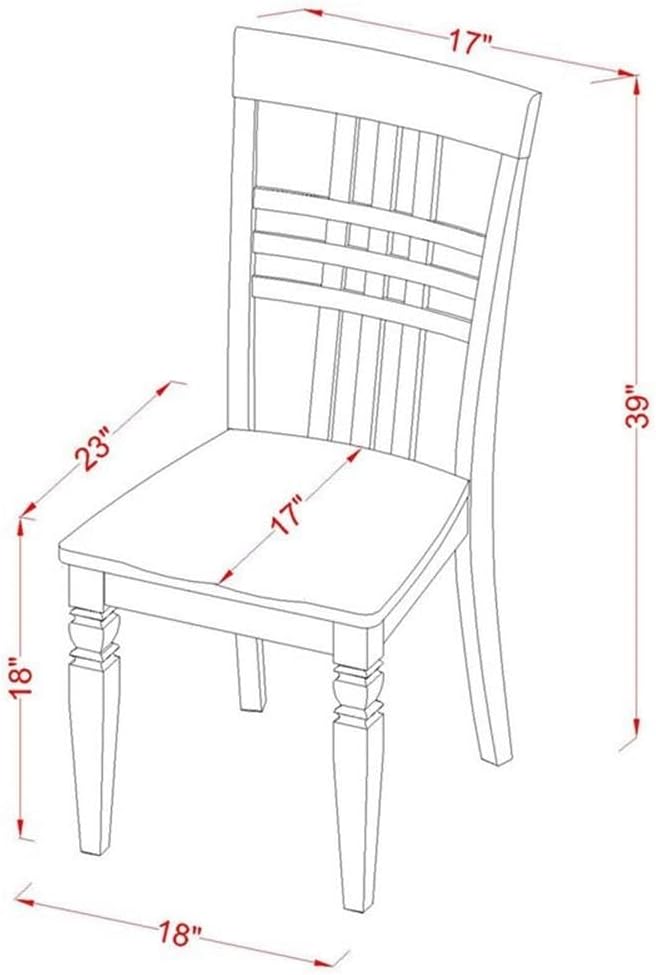East West Furniture QULG9-BCH-W 9 Piece Dining Table Set Includes a Rectangle Dining Room Table with Butterfly Leaf and 8 Wood Seat Chairs, 40x78 Inch, Black & Cherry