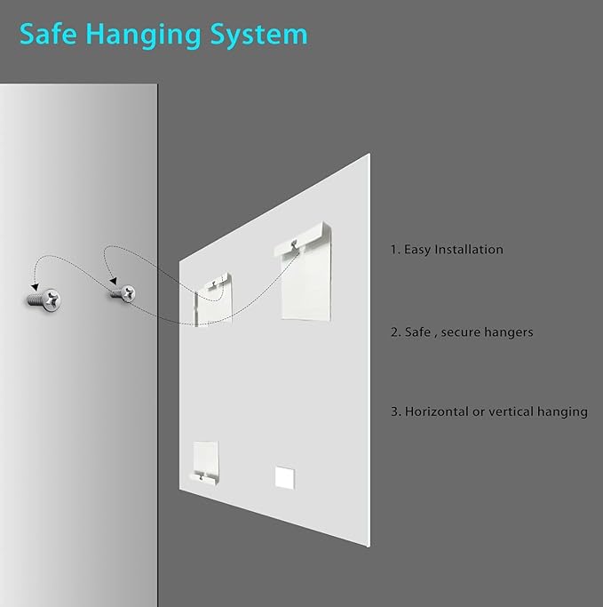 60x36 Inch Bathroom Mirror Frameless Beveled Edge Rectangle Wall Mirror Explosion Proof and Shatterproof Bathroom Vanity Mirror Wall Mounted Hang Firmly (Horizontal or Vertical)