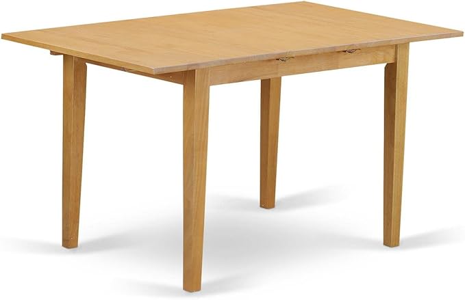 East West Furniture NOCE5-OAK-07 5 Piece Dining Table Set Includes a Rectangle Kitchen Table with Butterfly Leaf and 4 Limelight Linen Fabric Parson Dining Chairs, 32x54 Inch, Oak