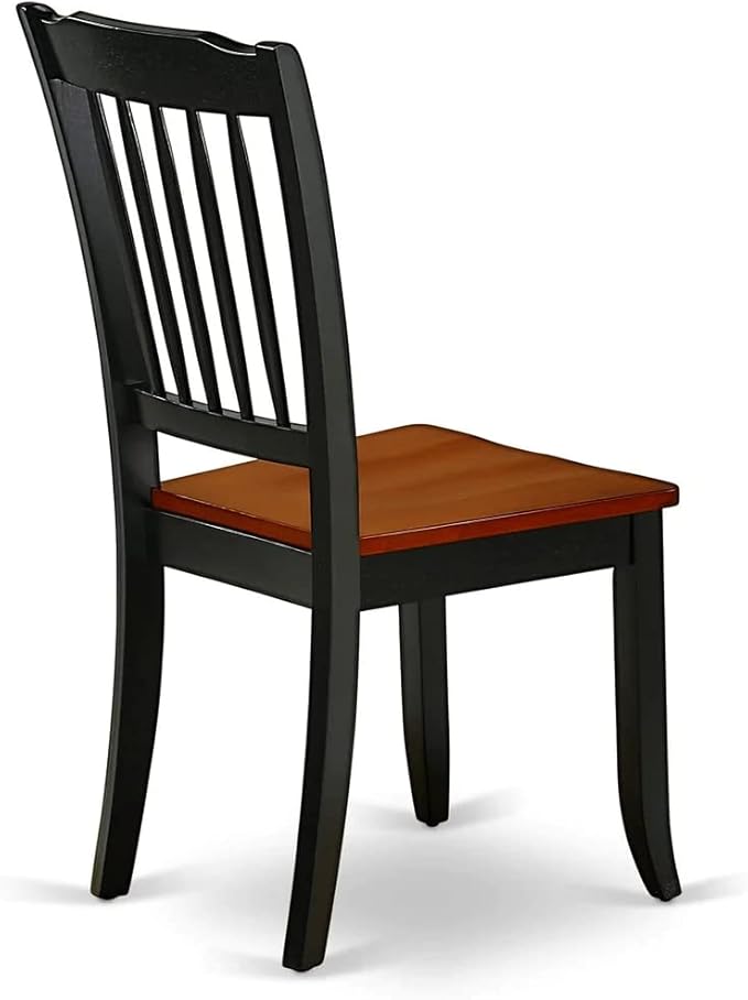 East West Furniture QUDA7-BCH-W 7 Piece Dining Table Set Consist of a Rectangle Dining Room Table with Butterfly Leaf and 6 Wood Seat Chairs, 40x78 Inch, Black & Cherry