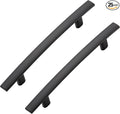 25 Pack Cabinet Handles 4" Hole Center - Curved Cabinet Pulls Black Drawer Pulls for Kitchen Cupboard Solid Hardware for Dresser Drawer Arch Hardware