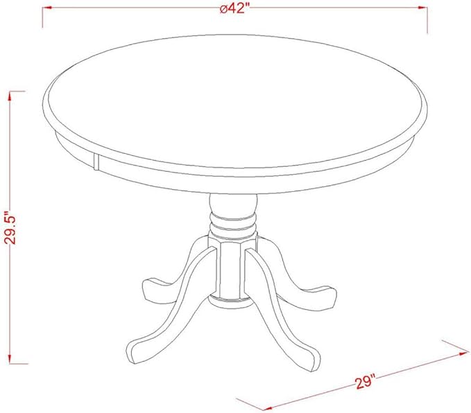 East West Furniture HLBO3-CAP-LC 3 Piece Dining Table Set for Small Spaces Contains a Round Dining Room Table with Pedestal and 2 Faux Leather Upholstered Chairs, 42x42 Inch, Cappuccino