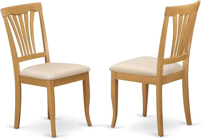 East West Furniture NDAV3-OAK-C 3 Piece Dining Room Table Set Contains a Rectangle Kitchen Table with Dropleaf and 2 Linen Fabric Upholstered Dining Chairs, 30x48 Inch, Oak