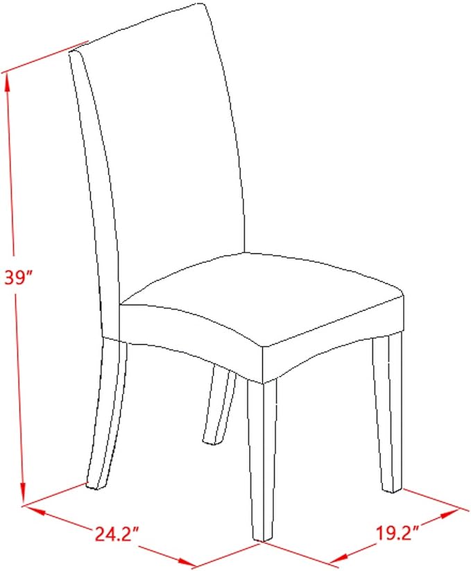 East West Furniture X697DR124-5 5 Piece Dining Room Furniture Set Includes a Rectangle Dining Table with X-Legs and 4 Black Color Linen Fabric Upholstered Chairs, 40x72 Inch, Multi-Color