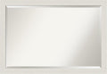 Amanti Art White Bathroom Mirror for Over Sink, 28x40 Rustic Plank White Narrow Rectangle Vanity Mirror, Large Rustic Farmhouse Frame, Hangs Horizonally and Vertically, Bathroom Wall Decor, Beveled