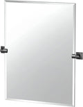 Gatco 5589MXS Waterline Frameless Rectangle Mirror, 31.5 Inch, Matte Black