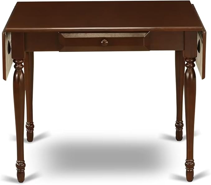 East West Furniture MZDO3-MAH-W 3 Piece Dining Room Furniture Set Contains a Rectangle Kitchen Table with Dropleaf and 2 Dining Chairs, 36x54 Inch, Mahogany