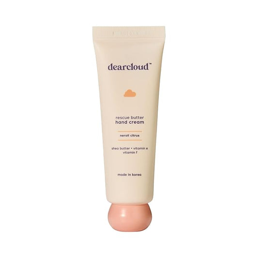 dearcloud Rescue Butter Hand Cream - Ultra Repair for Dry, Cracked Hands, Shea Butter, Vitamin E, and Vitamin F (Neroli Citrus)