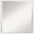 Amanti Art White Bathroom Mirror for Over Sink, 22x22 Incline White Square Vanity Mirror, Medium Modern Contemporary Wood Frame, Hangs Horizonally and Vertically, Bathroom Wall Decor, Beveled Edge