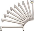 KOOFIZO Solid Square Bar Cabinet Handle - Brushed Nickel Furniture Pull, 5 Inch/128mm Screwhole Distance, 10-Pack for Kitchen Cupboard Door, Bedroom Dresser Drawer, Bathroom Wardrobe Hardware