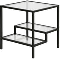 Henn&Hart 20" Wide Square Side Table in Blackened Bronze, Table for Living Room, Bedroom