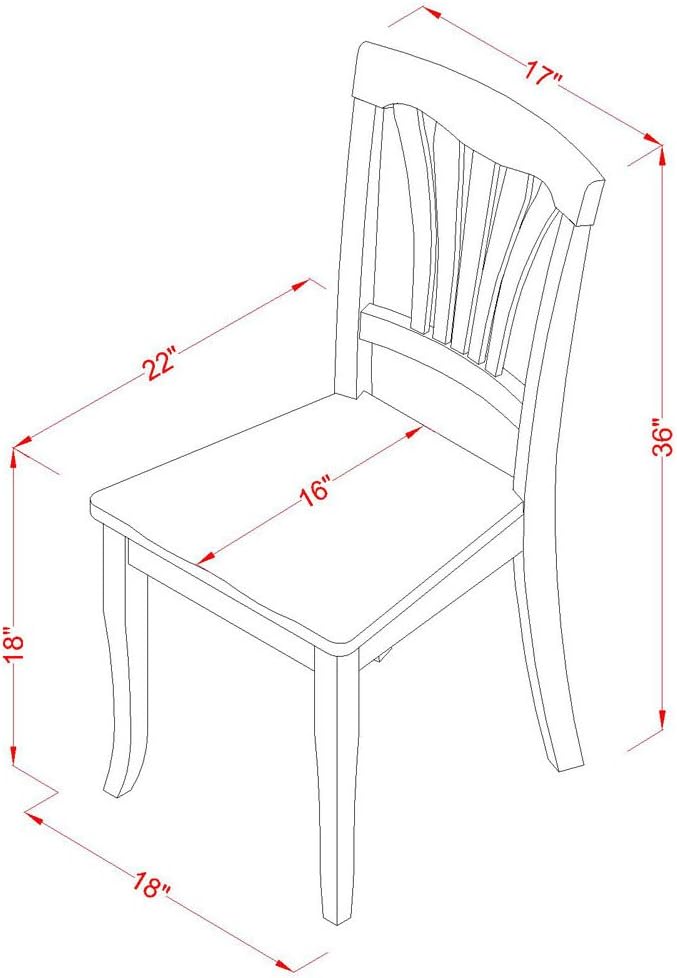 East West Furniture DOAV7-WHI-W 7 Piece Dining Set Consist of a Rectangle Dining Room Table with Butterfly Leaf and 6 Kitchen Chairs, 42x78 Inch, Buttermilk & Cherry
