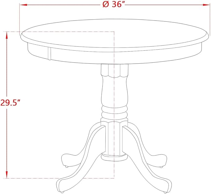 East West Furniture AMAB3-AWA-05 3 Piece Kitchen Table Set for Small Spaces Contains a Round Dining Room Table with Pedestal and 2 Grey Linen Fabric Parsons Chairs, 36x36 Inch, Walnut