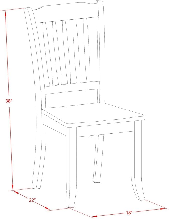 East West Furniture NODA5-LWH-W 5 Piece Modern Dining Table Set Includes a Rectangle Wooden Table with Butterfly Leaf and 4 Dining Chairs, 32x54 Inch, Linen White