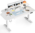 COMHOMA Electric Standing Desk with Drawers, 55 x 24 Inch Sit Stand up Desk with Monitor Stand, Laptop Stand, Height Adjustable Ergonomic Home Office Computer Desks with Memory Preset Controller