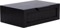 Kate and Laurel Ori Transitional Cane Rattan Floating Side Table with Pull-Out Storage Drawer, 18x13x6, Black