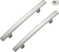 30 Pack Cabinet Handles 3.75" Hole Center - Curved Cabinet Pulls Brushed Nickel Drawer Pulls for Kitchen Cupboard Solid Hardware for Dresser Drawer Arch Hardware
