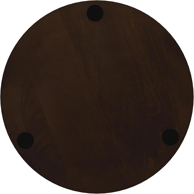HomePop Walnut Mango Wood End/Side Round Table