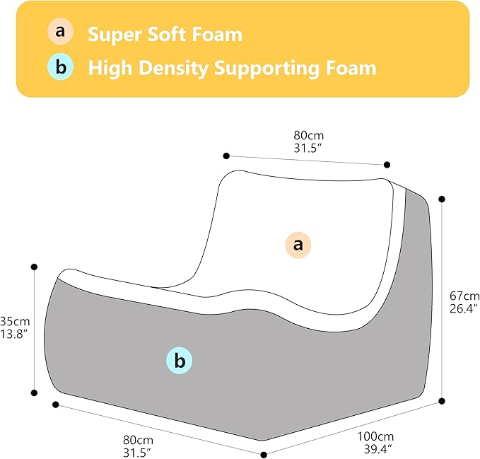 N&V Mid Century Armless Floor Sofa, Soft Premium Corduroy Floor Lounge Chair, Foam Sofa Accent Chair for Living Room Bedroom and Office (Prussia Blue), 94035