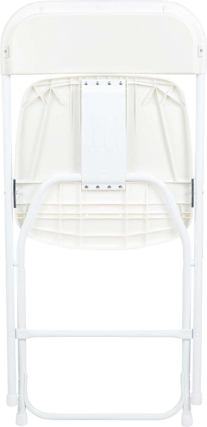 Flash Furniture Hercules Set of 10 Indoor/Outdoor Heavy-Duty Plastic Folding Chairs, Foldable Commercial Stacking Chairs with 650-lb. Static Weight Capacity, White
