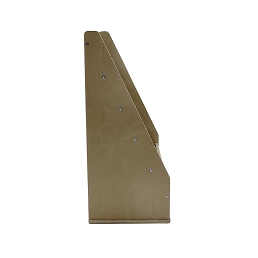 Factory Direct Partners Rustic Kid Birch Sling Book Display; Distressed Faux Leather 4-Shelf Storage for Books or Magazines; Furniture for Bedroom, Playroom, Daycare, Classroom - Hazelnut, 13745-322