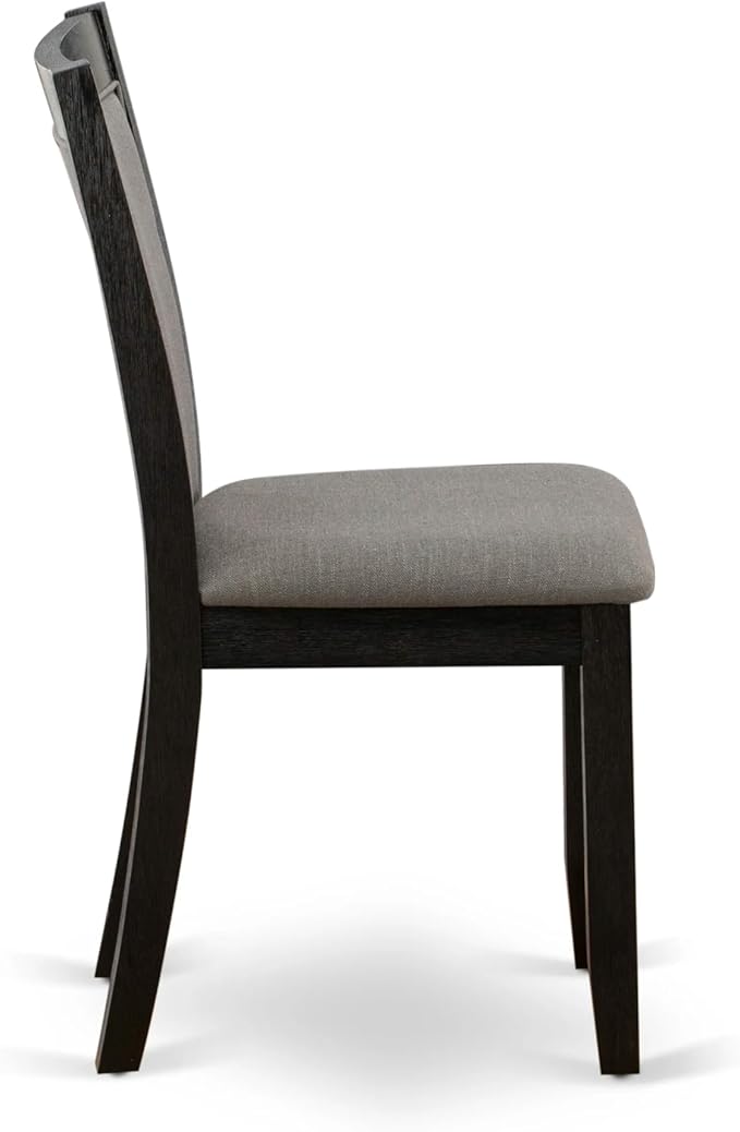 X07MZ-BC6-50 - 10-Pc Dining Table Set a Kitchen Table with a coffee Table and a wooden Bench & 7 Dark Gotham Grey Fabric Dining Chair, 39x120 Inch, Wire Brushed Black