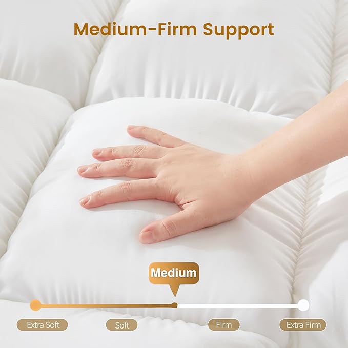 Decroom 5 Inch Memory Foam Mattress Topper King Size, Filled with Breathable Memory Foam Pillow Topper, Soft Fluffy Supportive Bed Mattress Pad for Back Pain Relief, 80x78x5 Inch