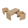 ECR4Kids Tri-Me Table and Cube Chair Set, Multipurpose Furniture, Sand, 3-Piece