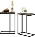 Furinno Camnus Modern Living Sofa Side Table, French Oak Grey, Set of 2