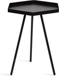 Kate and Laurel Kashvi Modern Side Table; 17 x 15 x 20; Black; Decorative Hexagon Bedroom Nightstand Table for Storage and Display