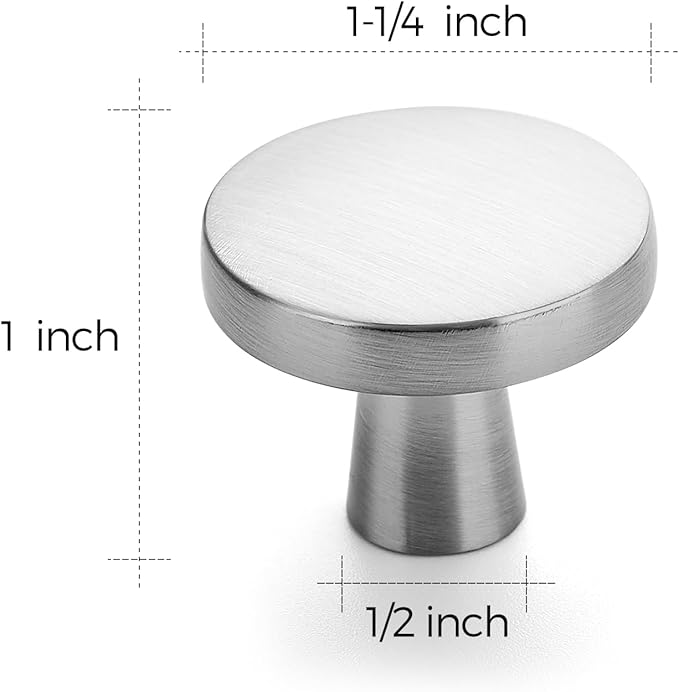 Ravinte 25 Pack Drawer Pulls 1-1/4 Inch Kitchen Cabinet Knobs Brushed Nickel Round Dresser Drawer Knobs Solid Dresser Knobs Drawer Knobs Simple Cabinet Hardware for Cupboard Drawer Pulls