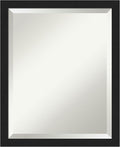 Amanti Art Black Bathroom Mirror for Over Sink, 22x18 Grace Brushed Metallic Black Narrow Rectangle Vanity Mirror, Small Modern Frame, Hangs Horizonally and Vertically, Bathroom Wall Decor