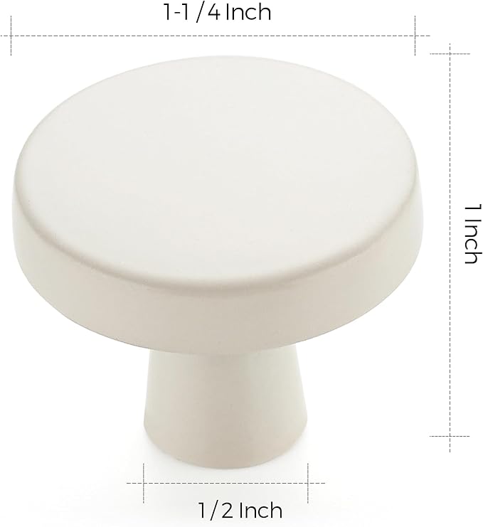 Ravinte 30 Pack Drawer Pulls 1-1/4 Inch Kitchen Cabinet Knobs White Solid Round Dresser Knobs Simple Cabinet Hardware for Cupboard Drawer Handles