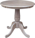 International Concepts 30" Round Top Pedestal Dining Table Solid Parawood 29.1" High, Kitchen/Dining Furniture, Easy Assembly, Residential Use Only