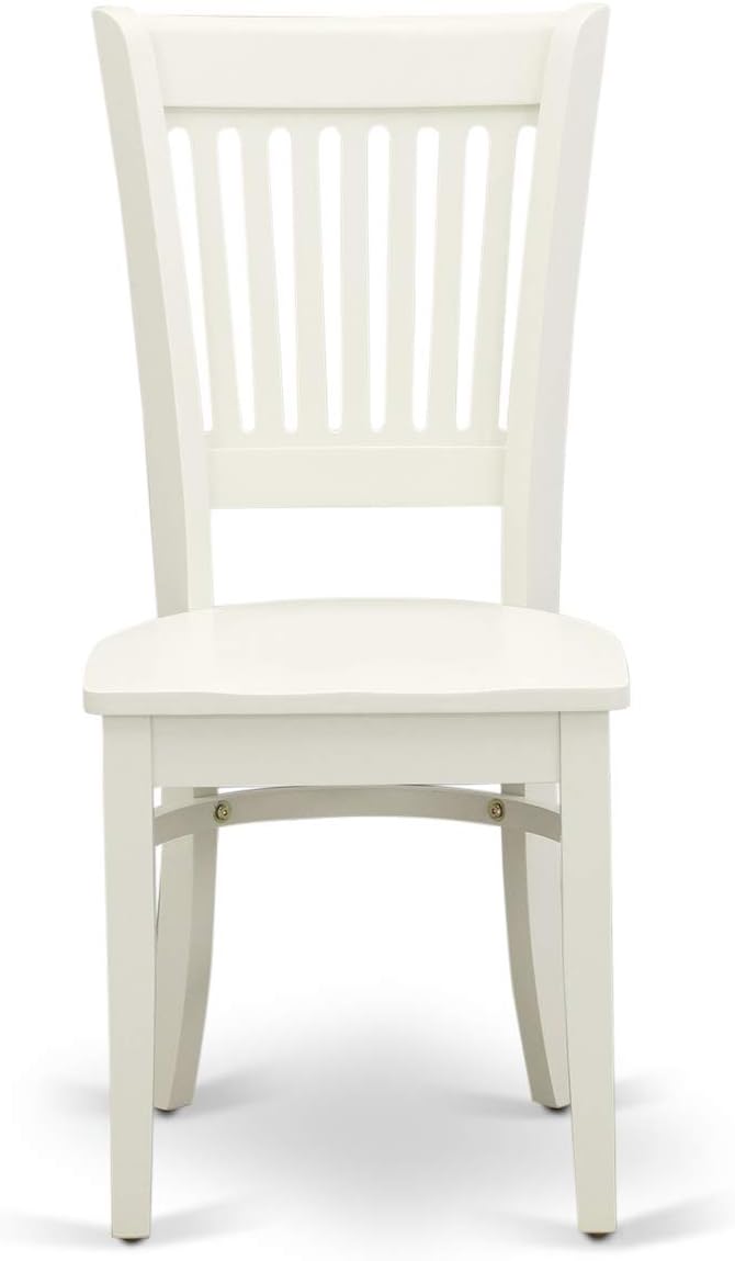 East West Furniture VAVA7-LWH-W 7 Piece Dining Room Table Set Consist of an Oval Kitchen Table with Butterfly Leaf and 6 Dining Chairs, 40x76 Inch, Linen White