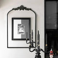 WAMIRRO Arched Mirror,Black Traditional Vintage Ornate Baroque Mirrors,Antique Brass Mirrors for Entryway/Fireplace/Living Room/Hallway/Bathroom.24“X36“ Black