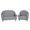 Children's Factory As We Grow Chair and Couch, Flexible Seating for Daycare or Preschool, Kids Reading Couch, Playroom Furniture, Gray