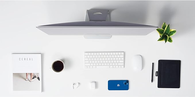 Kaboon White Table Top 23.62" D x 59.1" W, Solid One-Piece Desktop, Universal Wood Countertop, Reversible Laminate Top, Double Desks, L-Desk DIY, for Home and Commercial