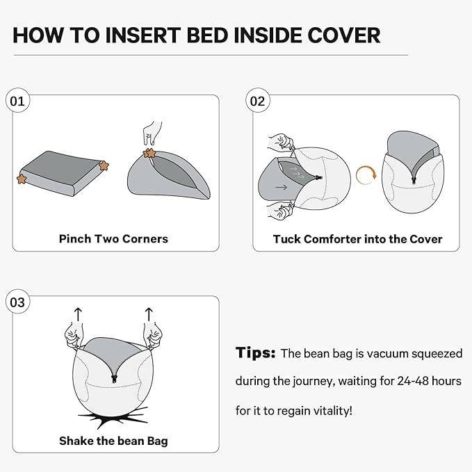 Bean Bag Chairs for Adults - Giant Bean Bag Chair Convertible Bean Bag Bed - Beanbag Chair with Micro Fiber Cover/Furniture Foam Filler - Floor Couch Sofa in Bedroom Dorm Room - Queen Carbon Black