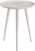 MH London Side Table - Tezgah End Table. Exclusively Designed Hand-Crafted Small Nightstand. Solid Wood Round End Table. Contemporary Accent Table for Bedrooms, Living Rooms and Home Office