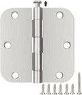42 Pack Rounded Door Hinges Brushed Nickel 3.5 Inch Interior 5/8" 3-1/2" Flat Iron Hinge Hardware House Bifold Table Farmhouse Bedroom Office Living Room Decor 3 ½" Heavy Metal Accessories for Doors