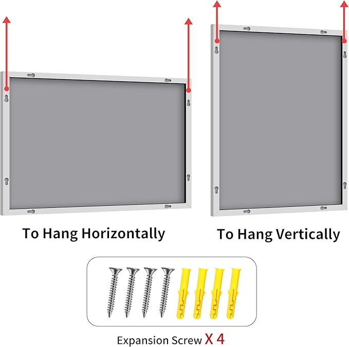 YIROMAN Bathroom Mirror 48"x36", Large Brushed Silver Bathroom Mirror for Over Sink with Aluminum Frame, Rectangular Vanity Mirror with Right Angle, Wall Mirror Hangs Horizontal or Vertical