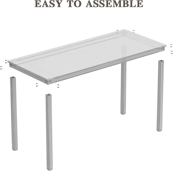 Teraves Computer Desk/Dining Table Office Desk Sturdy Writing Workstation for Home Office (39.37“, Beige + White Frame)