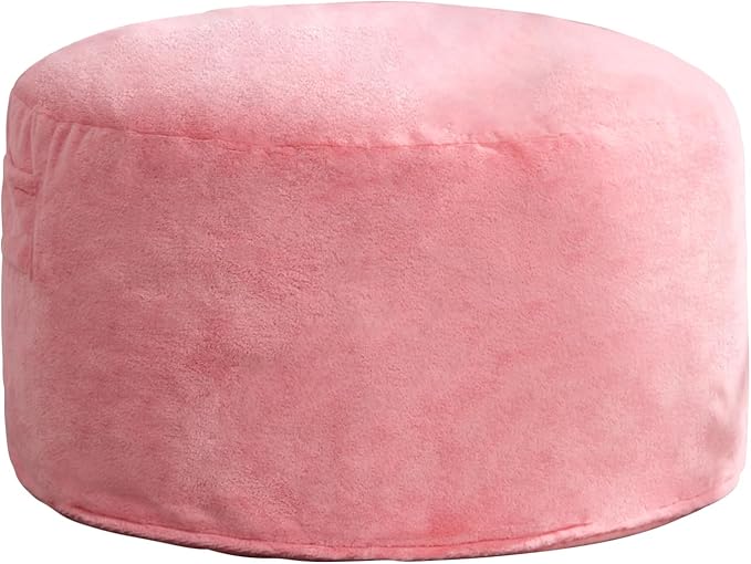 Hobestluk 3ft Bean Bag Chairs for Adults Large Beanbag Chair with Plush Faux Fur Cover Big Bean Bag Chair for Living Room Bedroom Dorm Office -Pink (36” x 36” x 22”)
