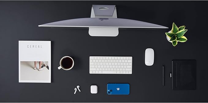 Kaboon Black Table Top 23.62" D x 59.1" W, Solid One-Piece Desktop, Universal Wood Countertop, Reversible Laminate Top, Double Desks, L-Desk DIY, for Home and Commercial