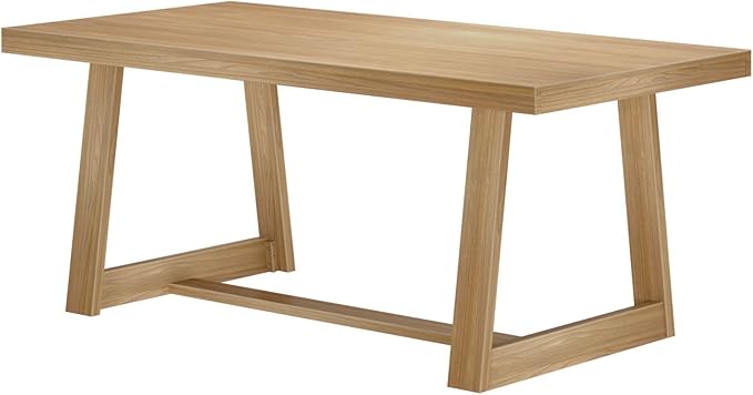 Plank+Beam72 Inch Farmhouse Dining Table,Solid Wood Rustic Kitchen Table,Large Wooden Rectangular DinnerTable for Dining Room,Home Office,Living Room Furniture,Easy Assembly,Blonde Wirebrush,6 Seating