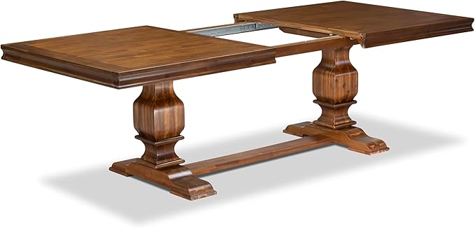 LKCY9-AWA-28 9-Piece Kitchen Table Set Includes a Dining Table and 8 Beige Polyester Fabric Dinner Chairs with High Back - Antique Walnut Finish
