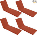 Chaise Lounge Cushions Outdoor Set of 4 - Waterproof and Fade Resistant Sun Lounger Replacement Cushions - Patio Lounger Pads with Removable Cover for Pool, Deck, 80 x 26 x 3 Inch, Rust